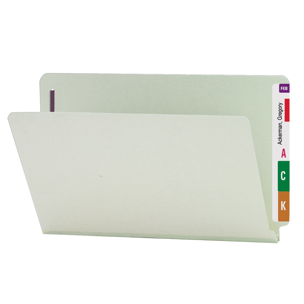 Smead® Pressboard End-Tab Folders With Fasteners, Straight Cut,