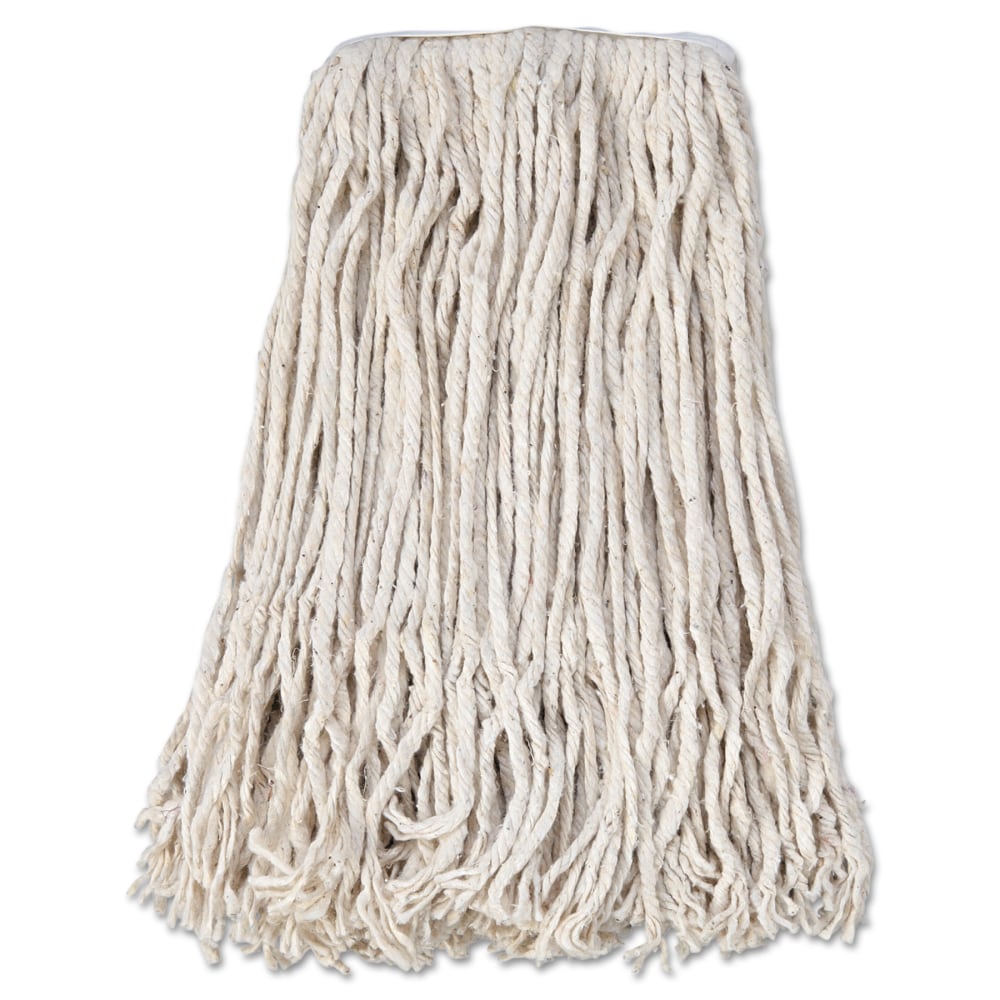 Boardwalk® Banded Cotton Mop Heads, #24, White, Pack