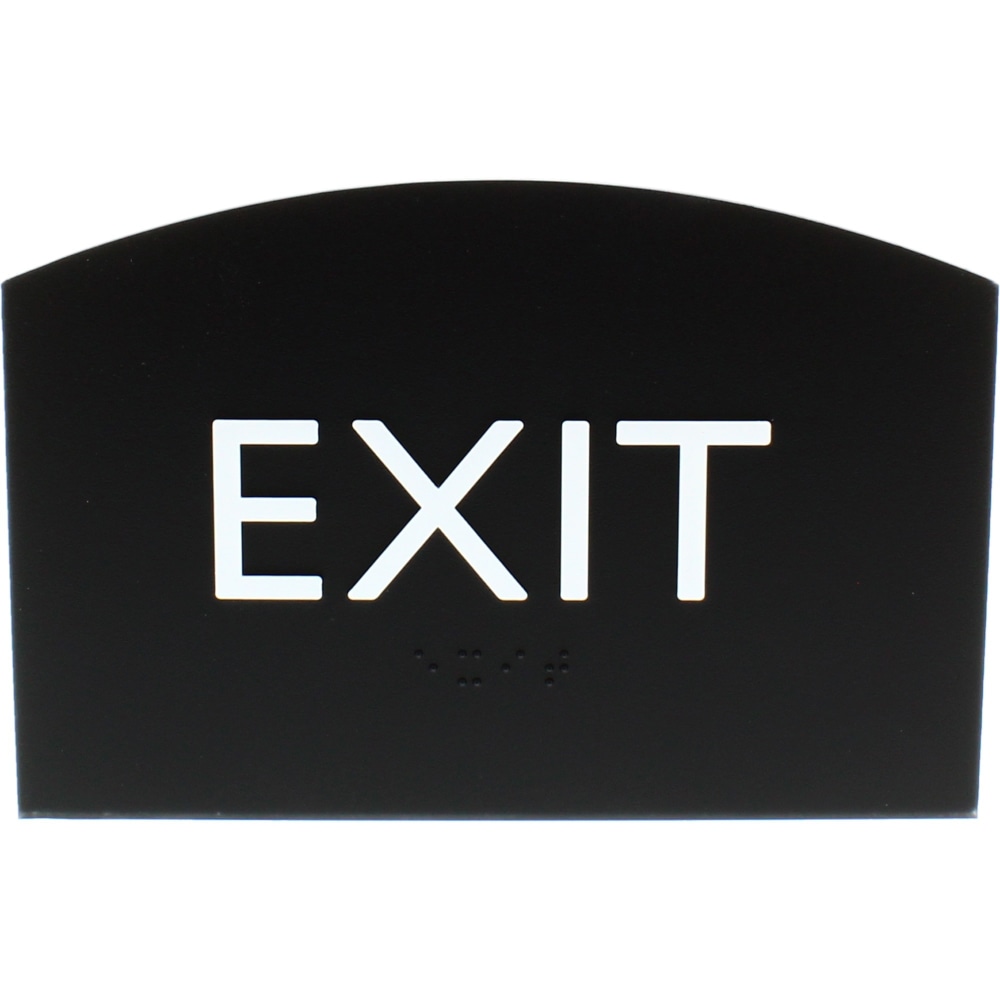 Lorell Exit Sign, 4.5"W x 6.8"H, Curved Shape,