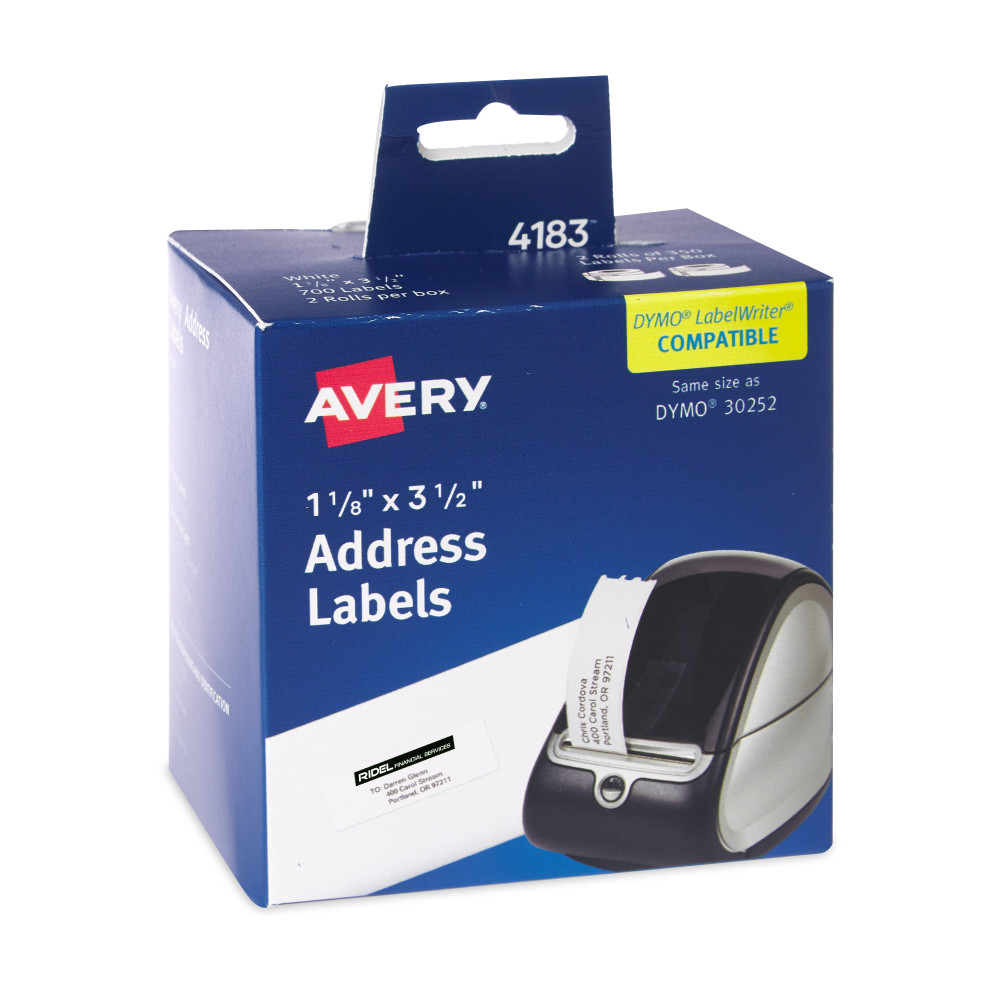 Avery® Direct Thermal Roll Labels, 4183, Rectangle, 1-1/8"