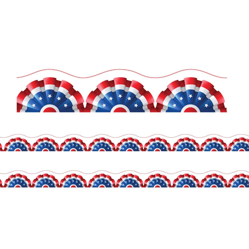 Charles Leonard Scallop Cut Borders/Trims, Patriotic Theme, 24’