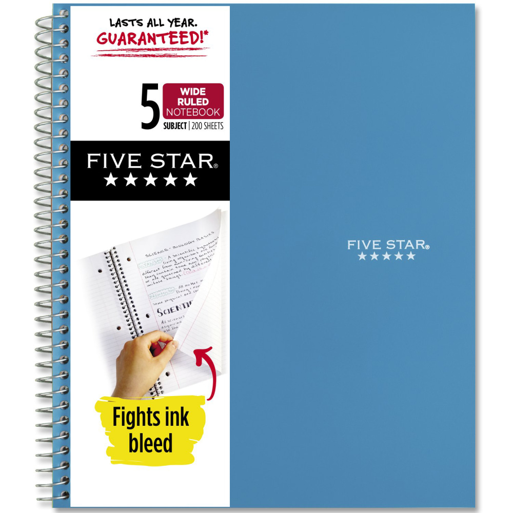 Five Star® Wirebound Notebook, 8" x 10-1/2", 5