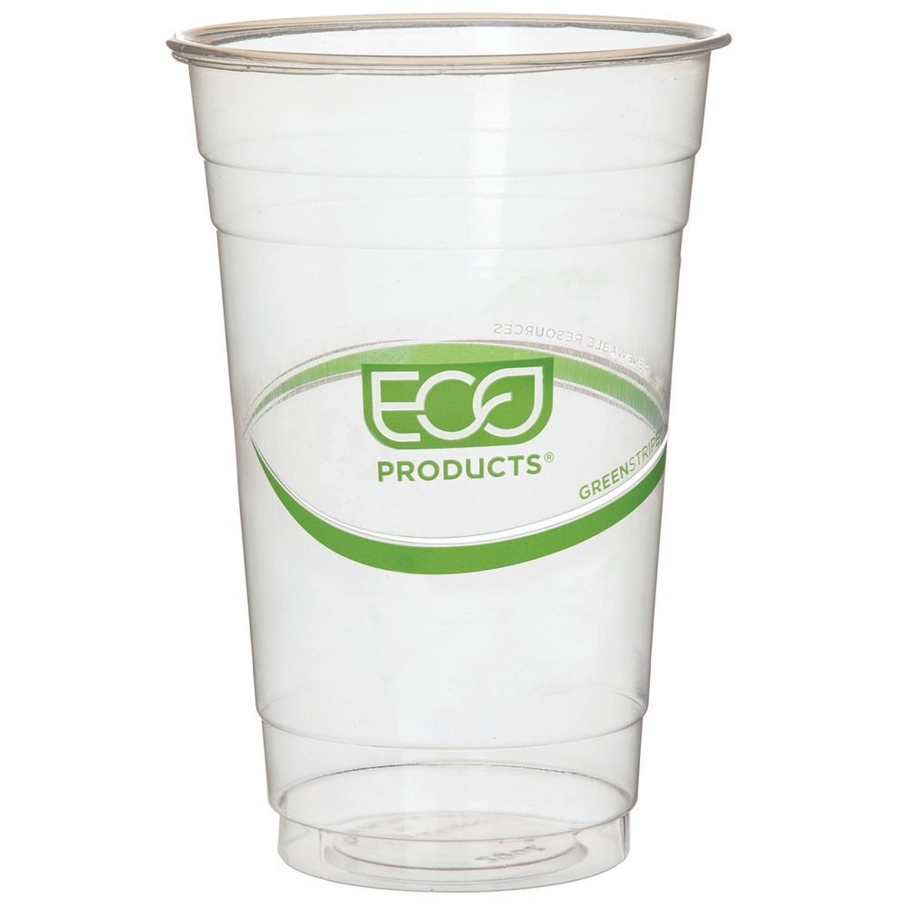 Eco-Products GreenStripe Cold Cups, 20 Oz, Clear, Pack
