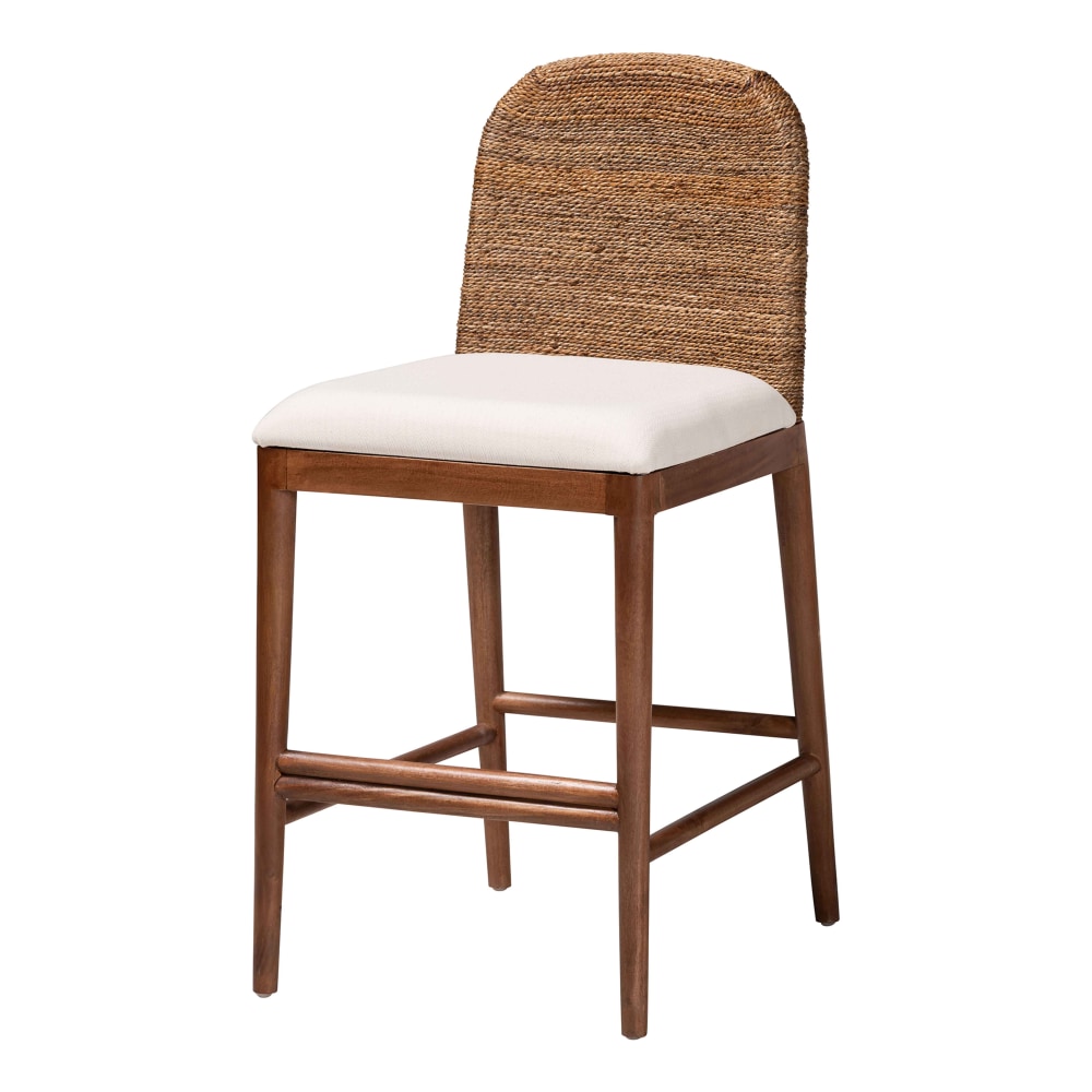 Nadim Modern Bohemian Natural Seagrass and Acacia Wood