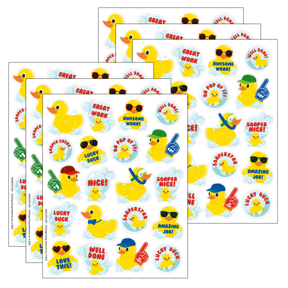 Eureka Scented Stickers, Rubber Duckies Bubblebath, 80 Stickers