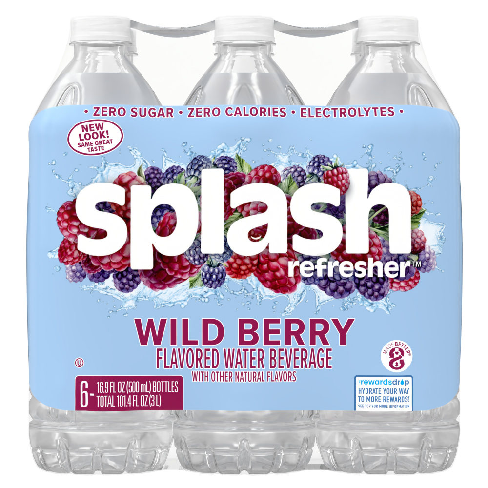 Splash Refresher Wild Berry Flavor Water Beverage 16.9