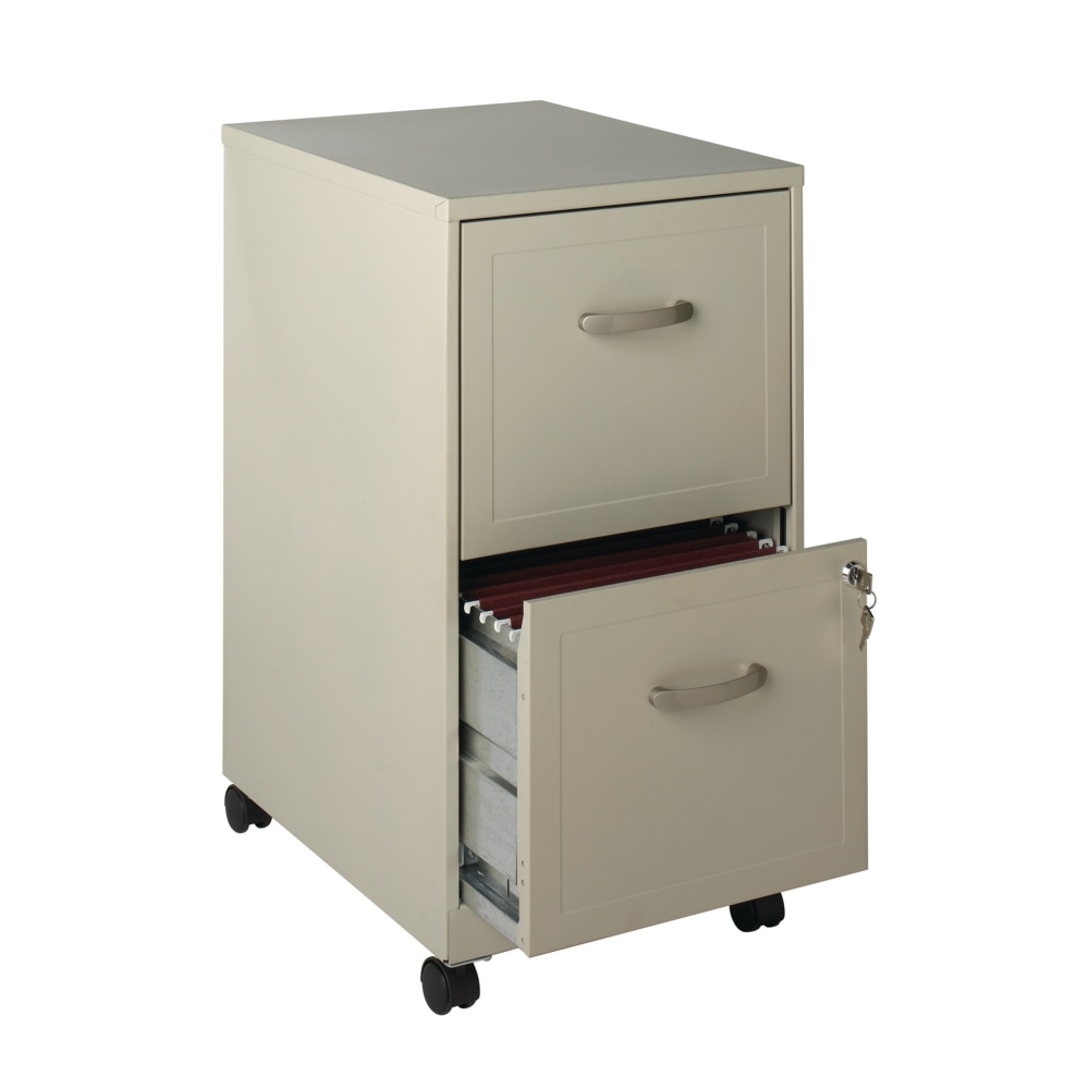 Realspace 18"D 2-Drawer Letter-Size Metal Mobile Vertical