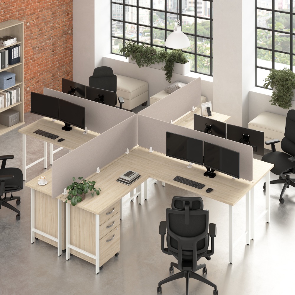 Bush Business Furniture Hustle 4 Person L Shaped