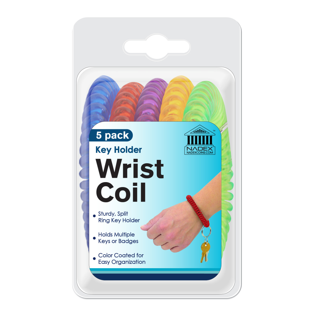 Nadex Wrist Coils, Assorted Colors, Pack Of 5