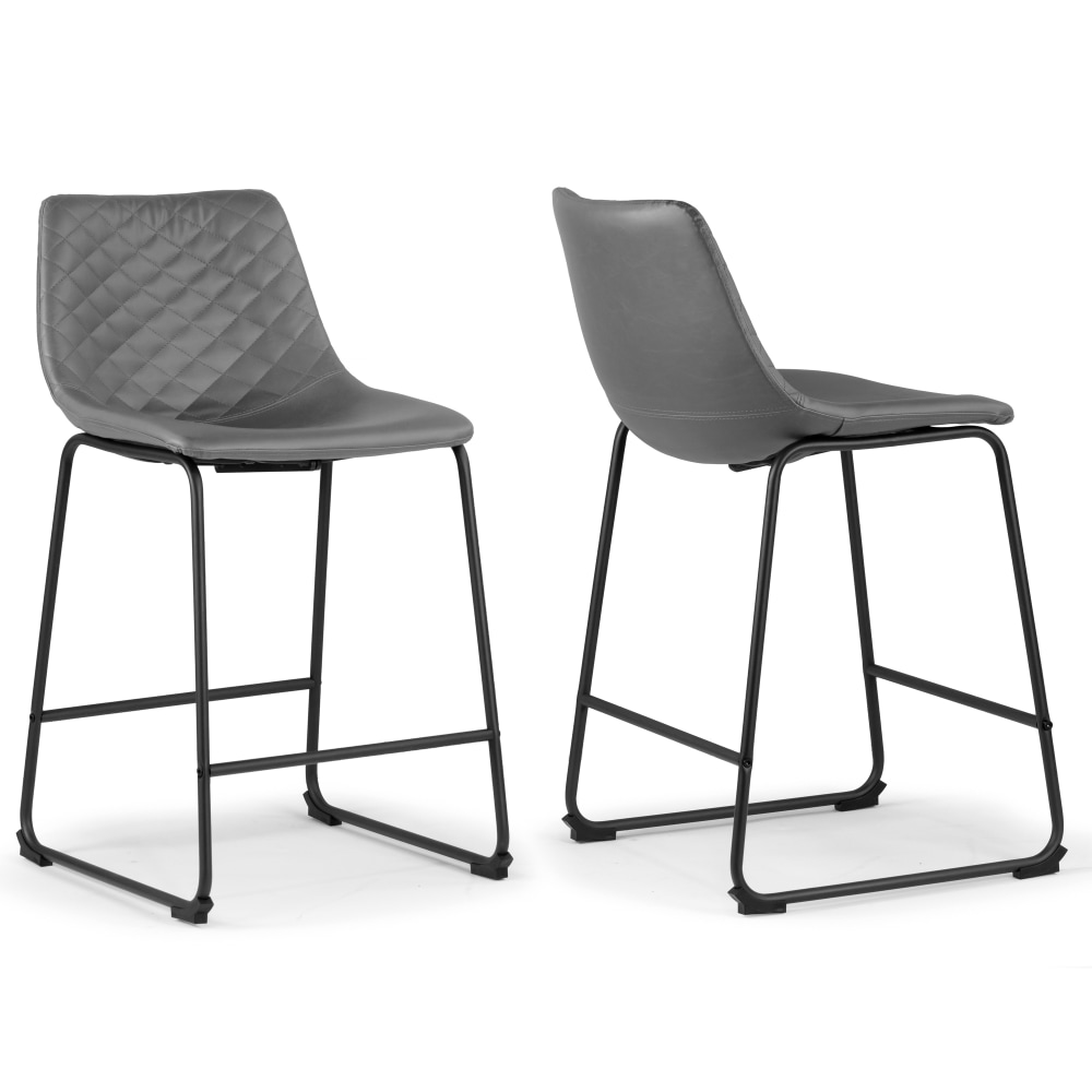 Glamour Home Ave Faux Leather Counter-Height Stools With