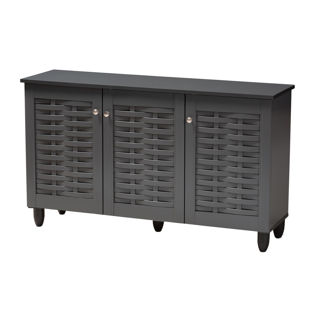 Baxton Studio Winda 3-Door Entryway Shoe Storage Cabinet,