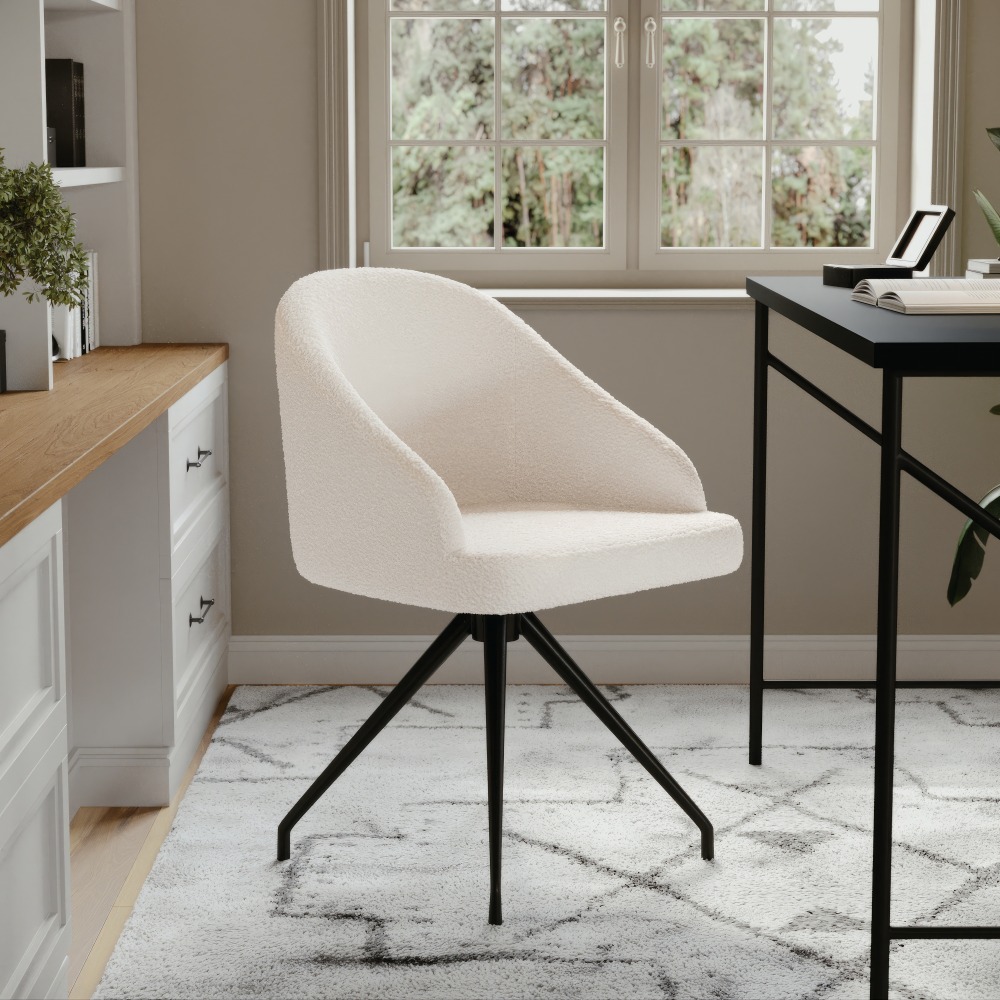 Martha Stewart Sora Upholstered Mid-Back Stationary Office Task