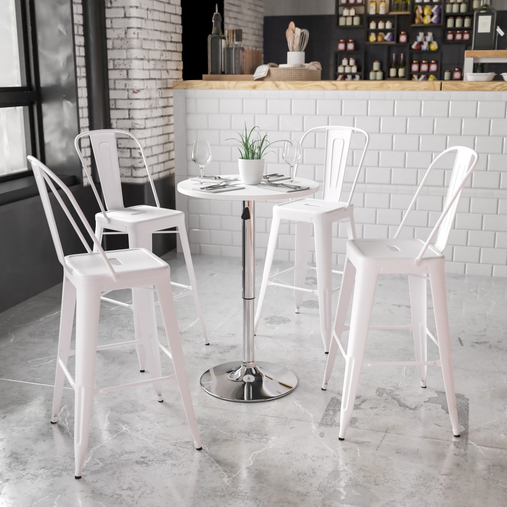 Flash Furniture Round Adjustable Height Wood Table, 35-3/4"H