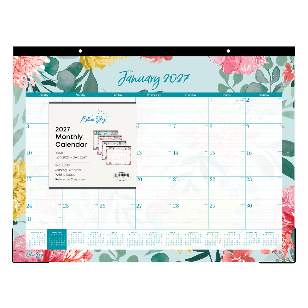 2027 Blue Sky Reflections Monthly Desk Pad Planning