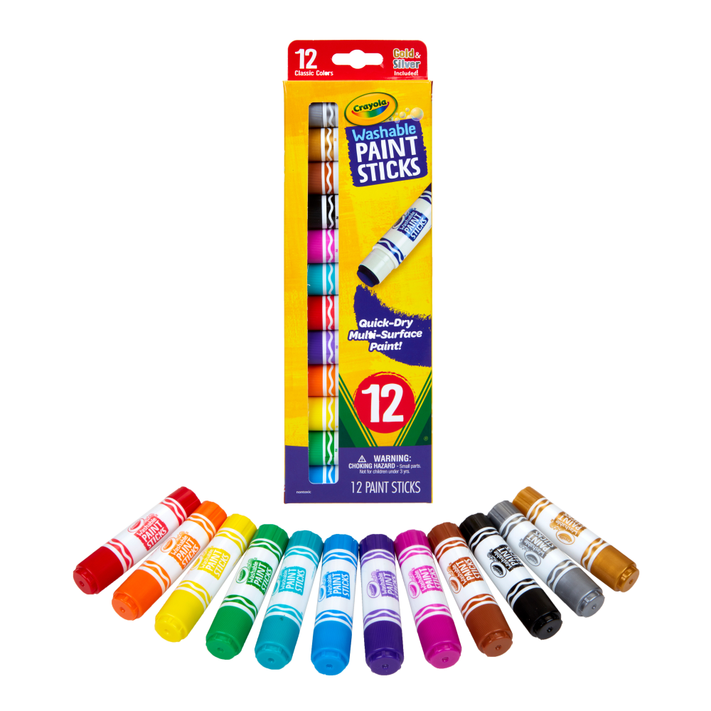 Crayola® Washable Paint Sticks, Assorted Colors, Pack Of