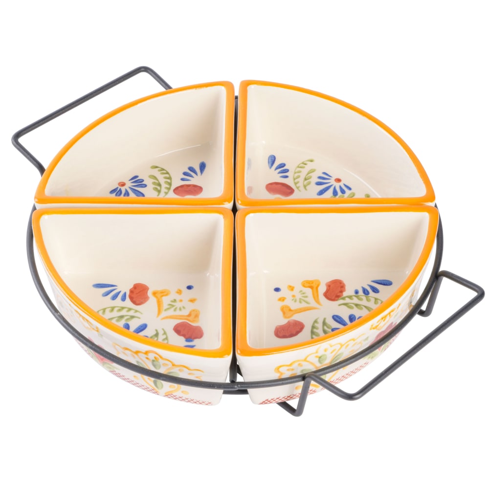 Gibson Laurie Gates Tierra 4-Section Hand-Painted Stoneware