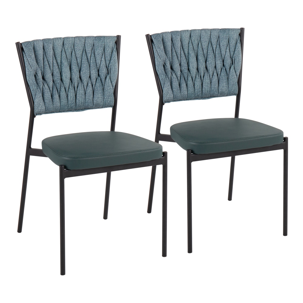 LumiSource Braided Tania Faux Leather Contemporary Chair,