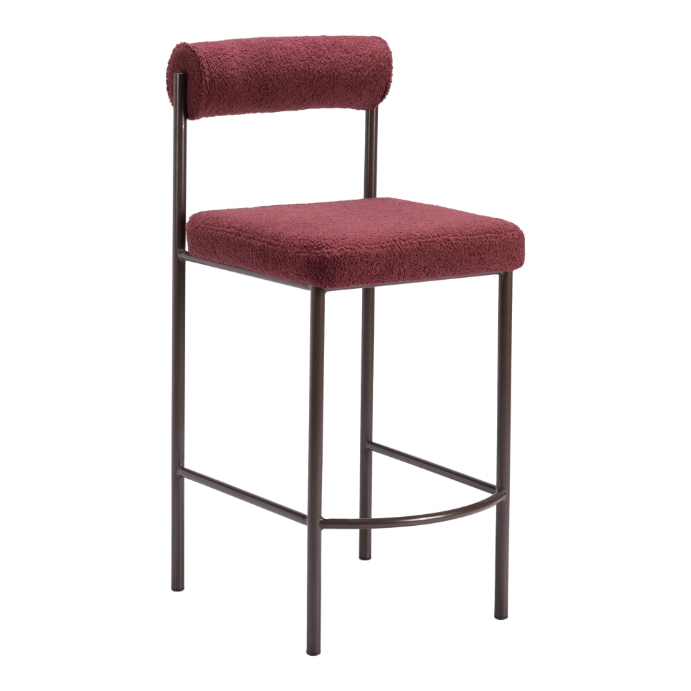 Zuo Livorno Counter-Height Stools, Red/Bronze, Set Of 2