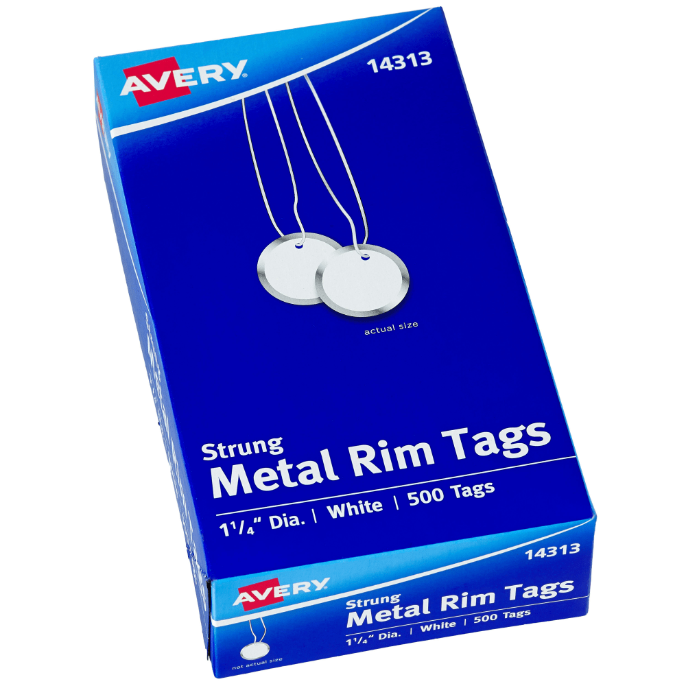 Avery® Metal Rim Tags, 1 1/4", Box Of
