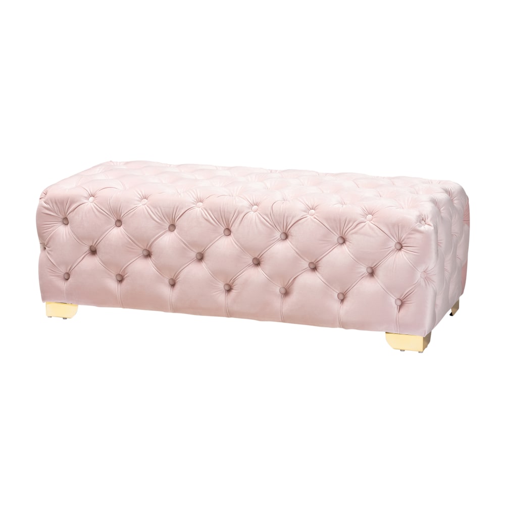 Baxton Studio Glam And Luxe Velvet Button-Tufted Bench