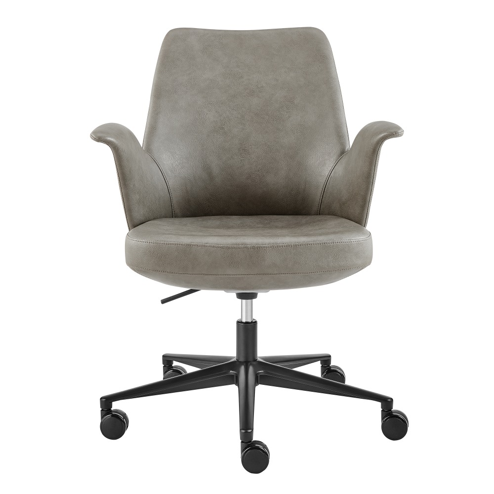 Eurostyle Lise Leatherette Mid-Back Office Task Chair, Light