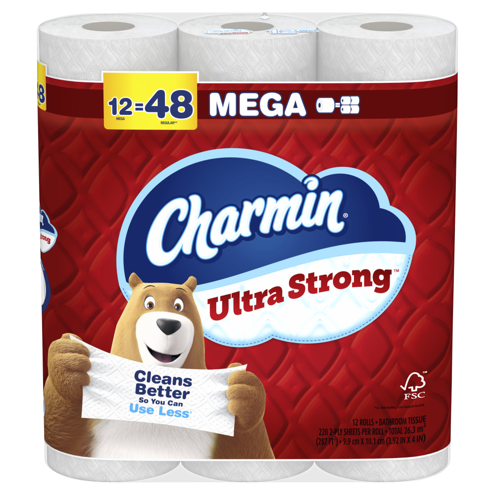Charmin Ultra Strong Toilet Paper Mega Rolls, 4”