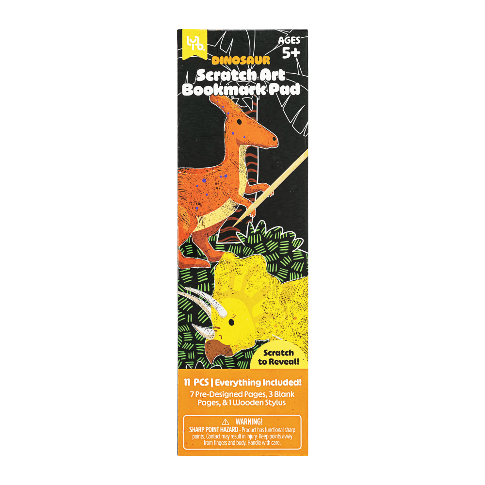 Little Yellow Bicycle® Dino Scratch Art Bookmark Pad,