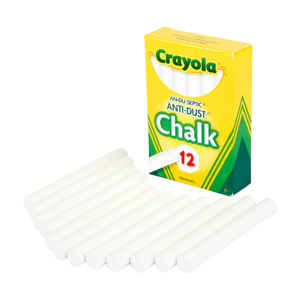 Crayola® Anti-Dust® Chalk, White, Box Of 12 Sticks