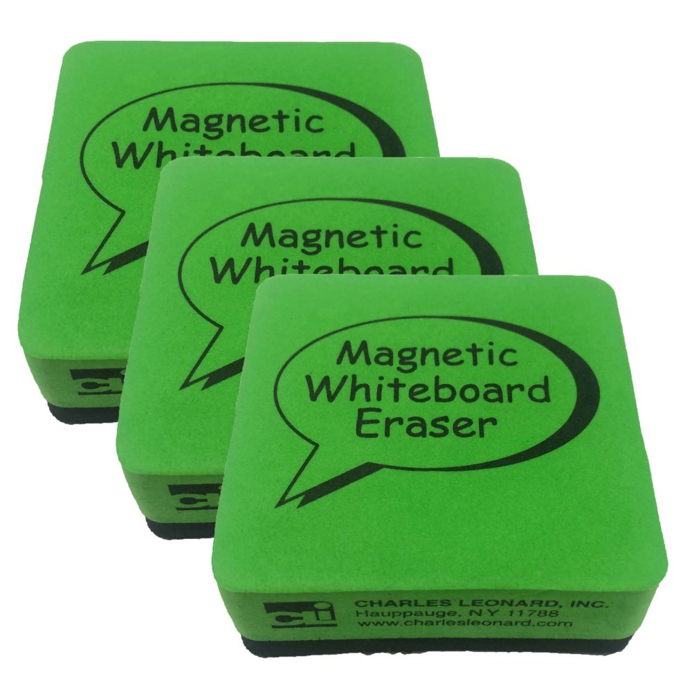 Charles Leonard Dry-Erase Whiteboard Magnetic Erasers, 2" x