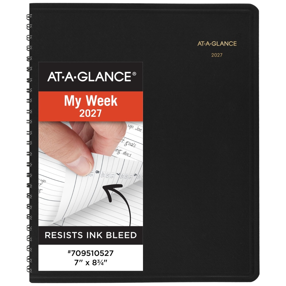 AT-A-GLANCE® 2027 Weekly Appointment Book Planner, Black, Medium,