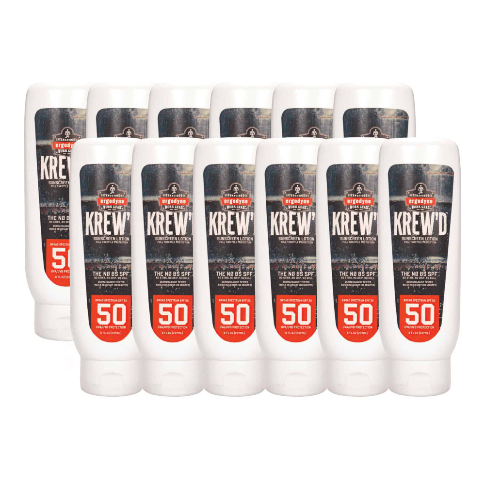 Ergodyne KREW&#x27;D 6351 SPF 50 Sunscreen Lotions, 8