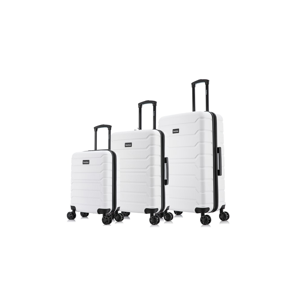 InUSA Trend ABS Rolling Luggage Set, White, Set