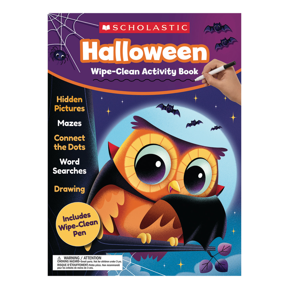 Scholastic Halloween Wipe-Clean Activity Book, Pre-K To 1st