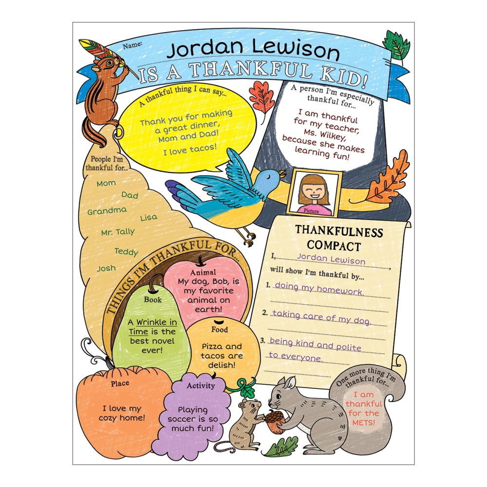 Scholastic® Personal Poster Set: I’m A Thankful Kid,