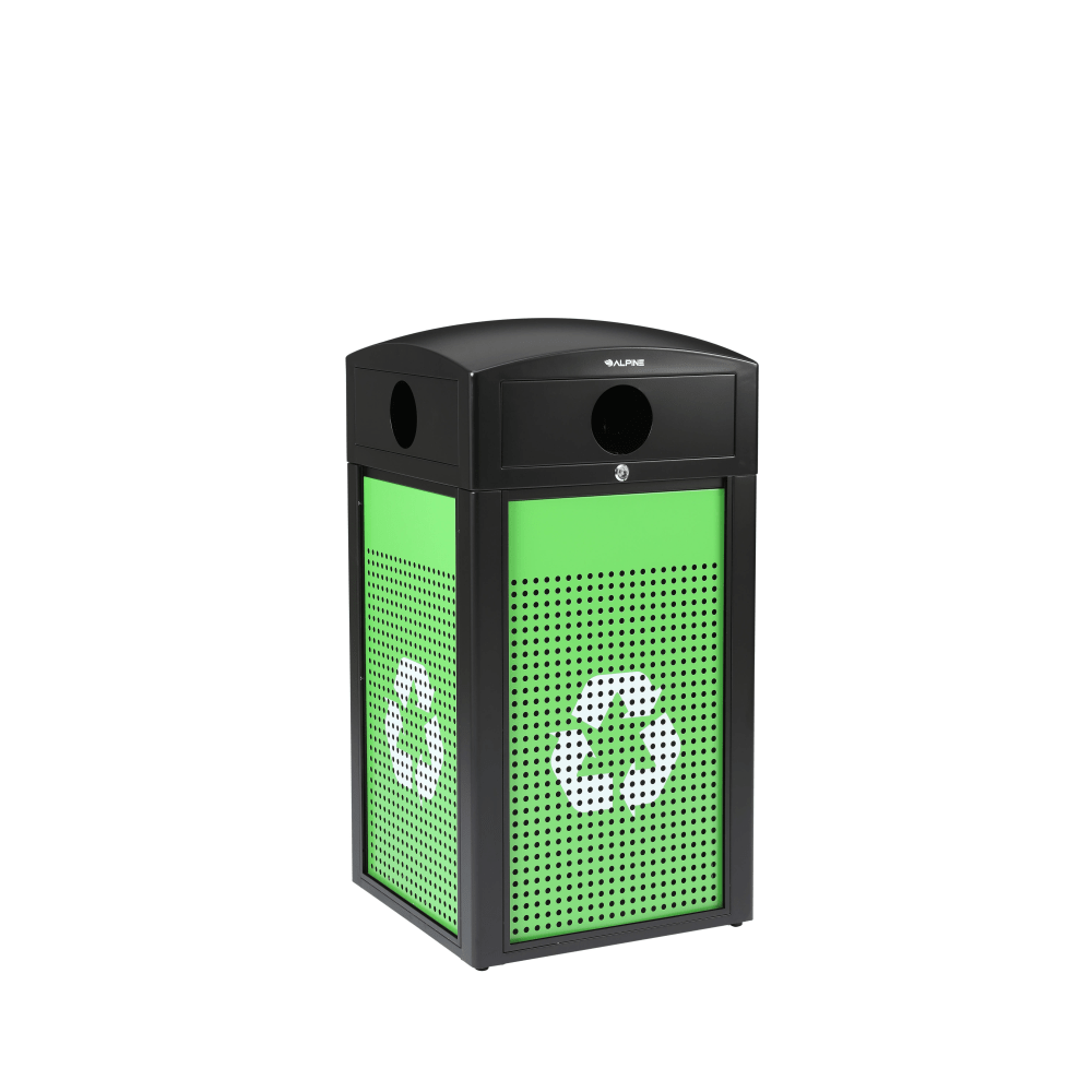 Alpine Industries Steel, Indoor/Outdoor Trash Can, 40 Gallons,