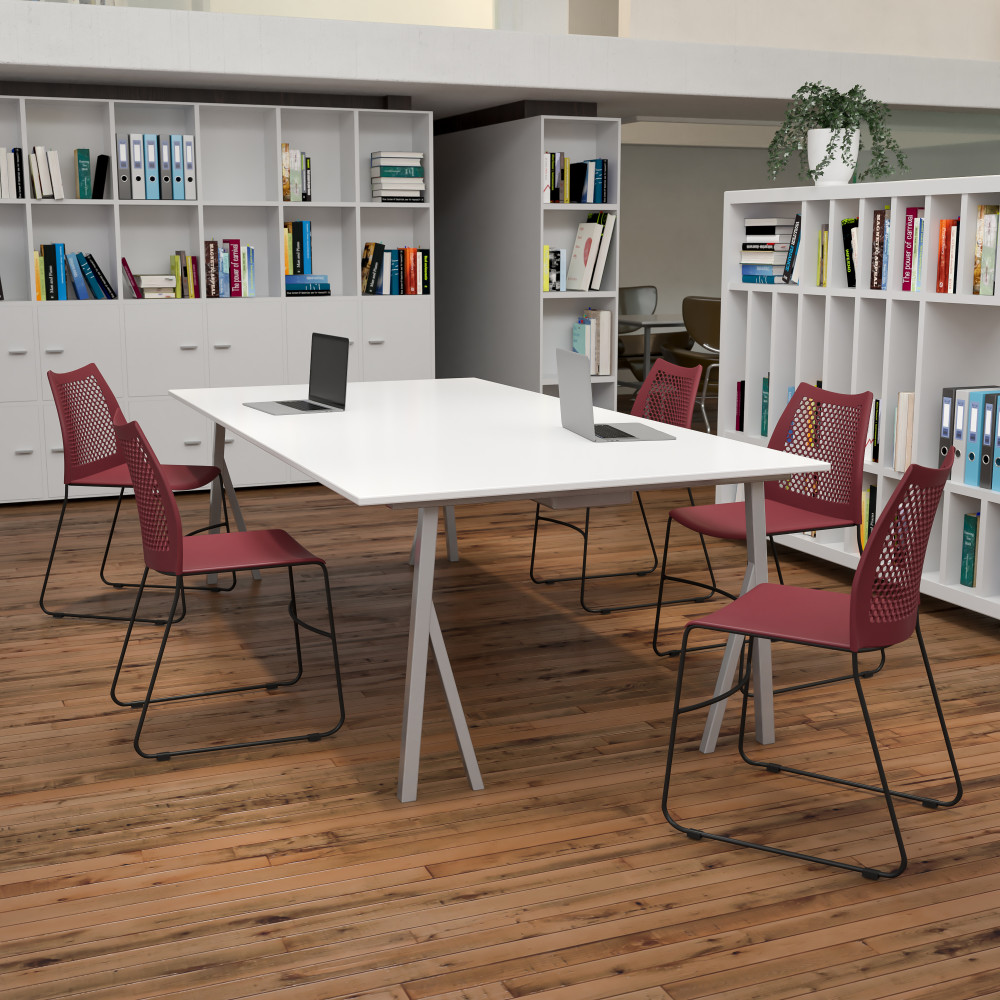 Flash Furniture HERCULES Series Stack Chairs, Red, Set