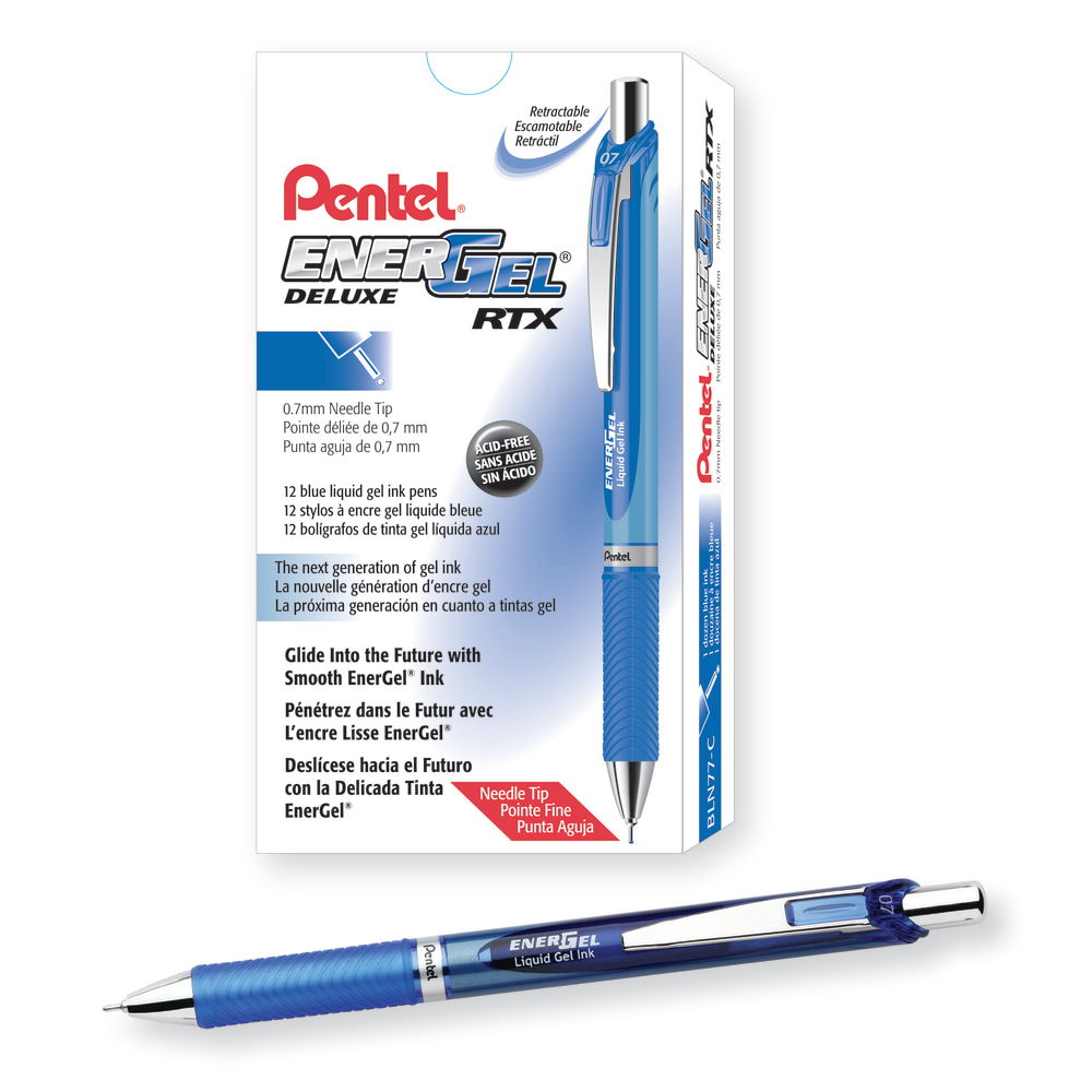 Pentel® EnerGel™ Deluxe RTX Retractable Pens, Needle Point,