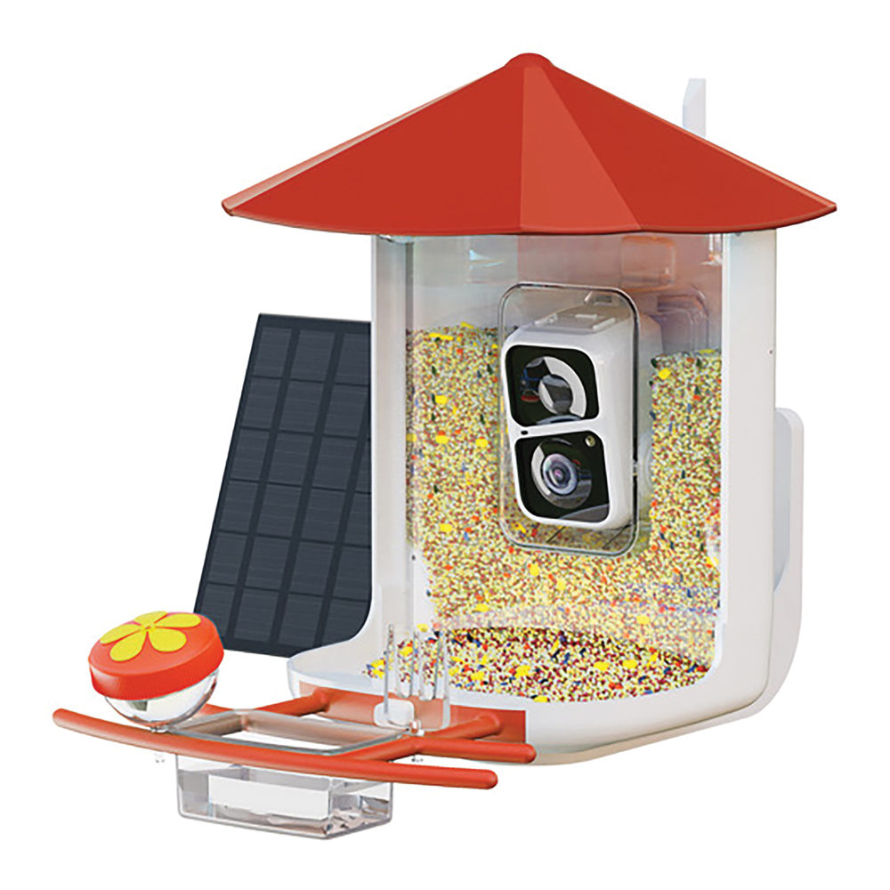 PerchMe™ Smart Bird Feeder With Camera, Red/White