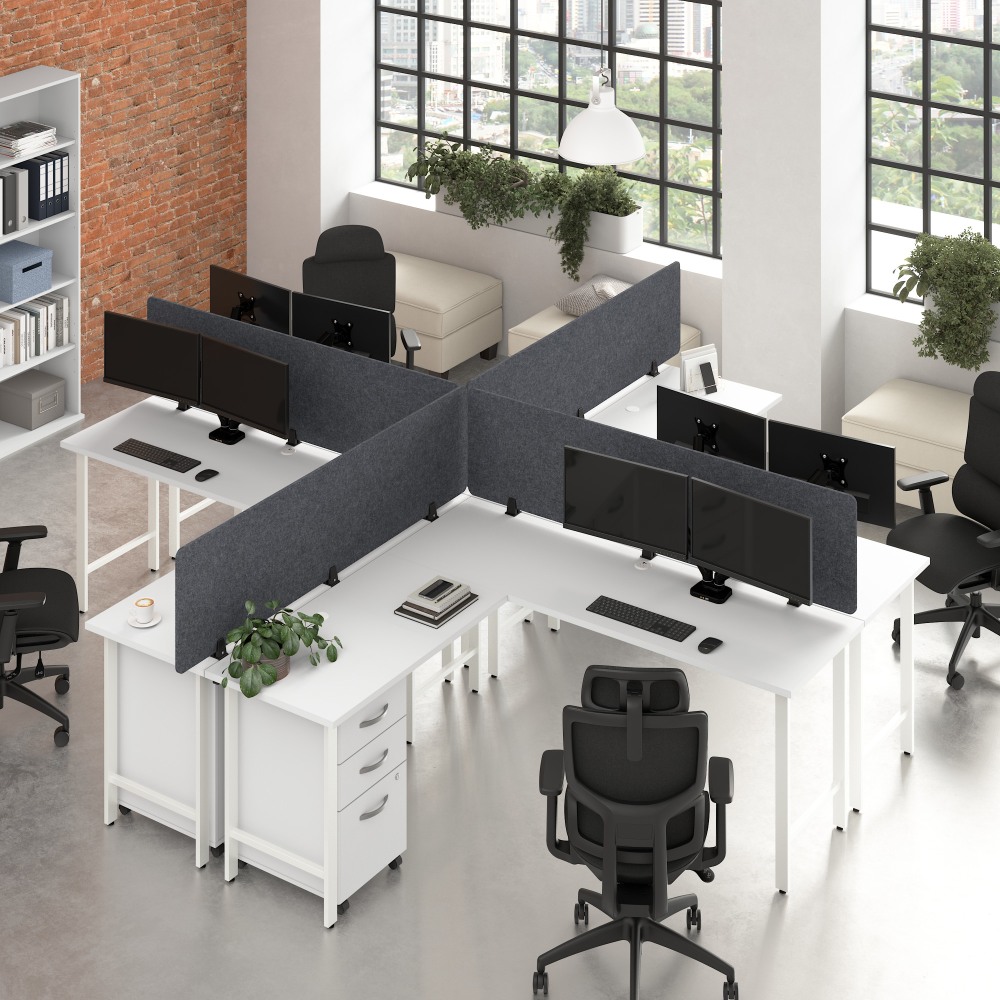 Bush Business Furniture Hustle 4 Person L Shaped