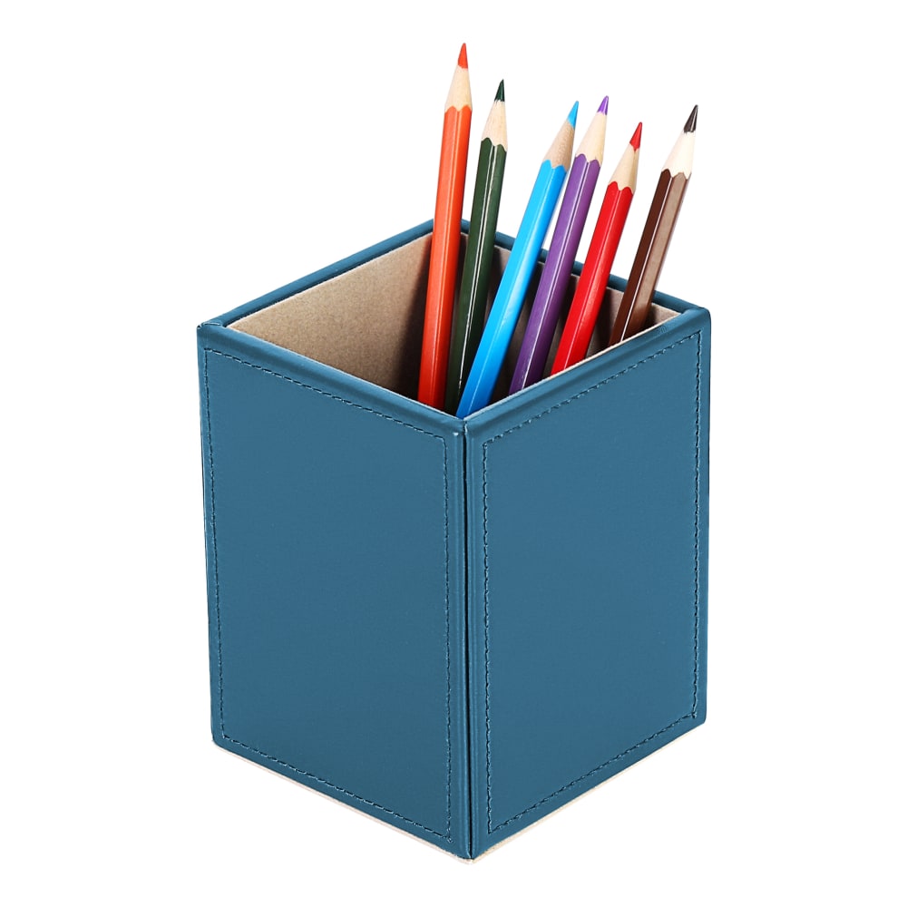 Realspace® Azura Vegan Leather Pen Cup, 4-3/4"H x