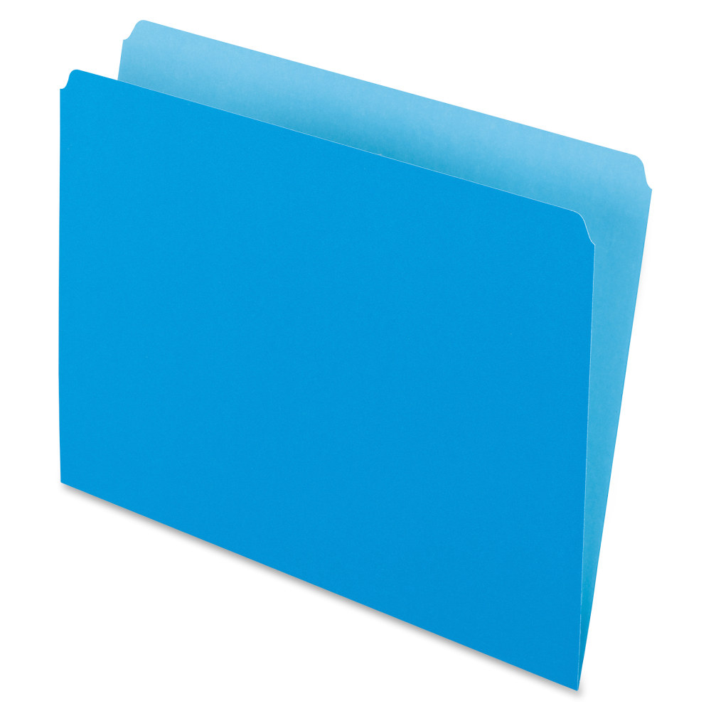 Pendaflex® Straight-Cut Color File Folders, Letter Size, Blue,