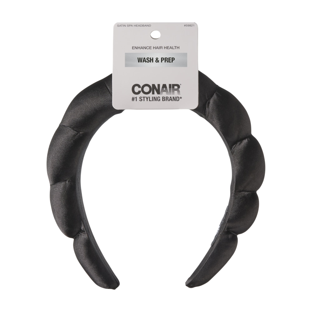 Conair Satin Bubble Headband, Black