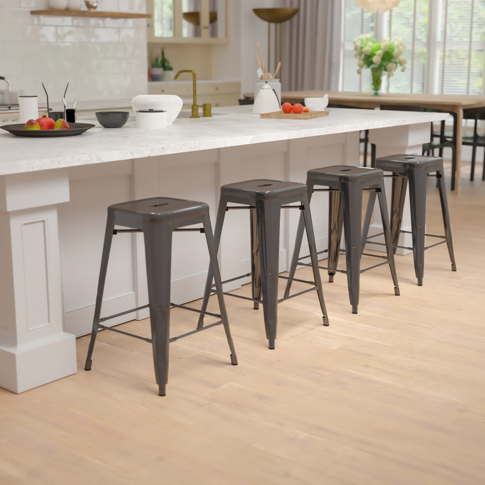 Flash Furniture 24" Metal Counter-Height Bar Stools, Set