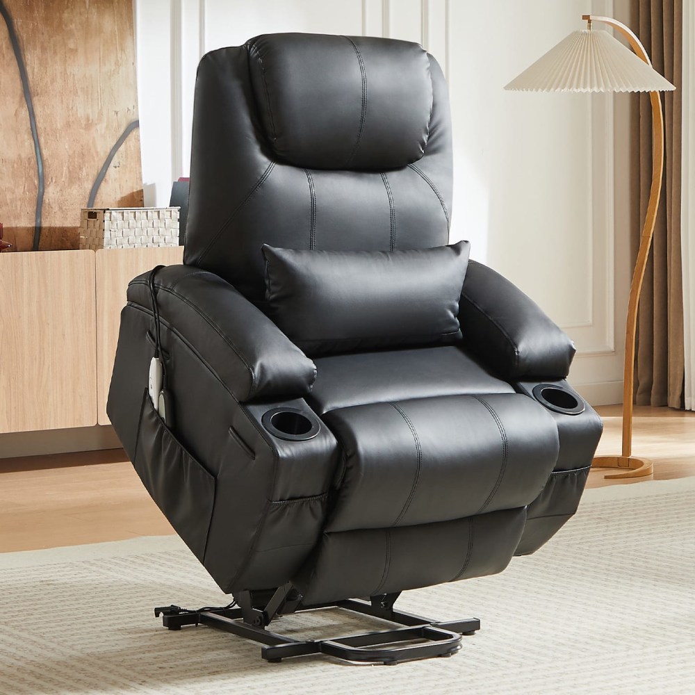 Bestier PU Leather Power Lift Recliner With 8-Point