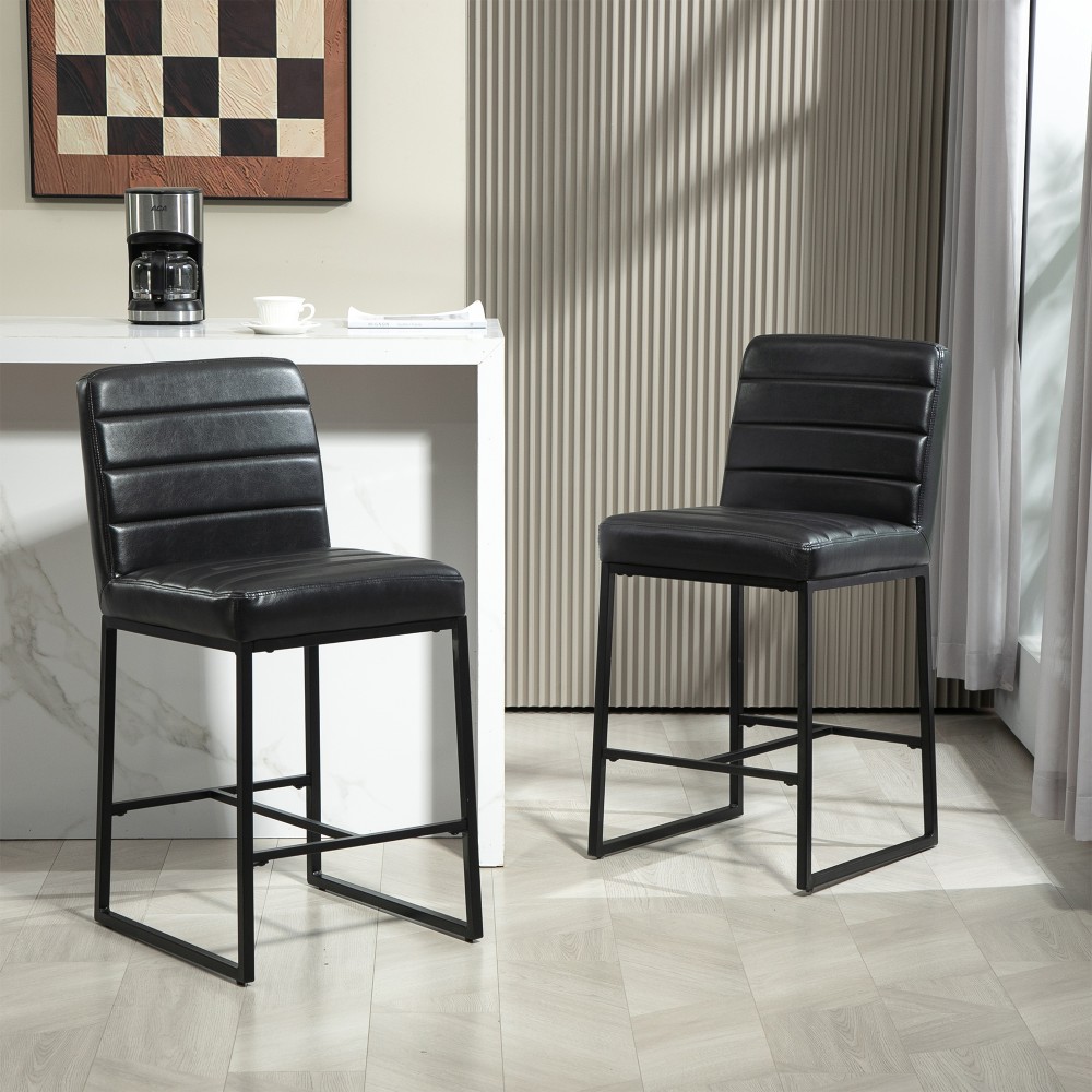 Glamour Home Belisario Faux Leather Counter Height Stools