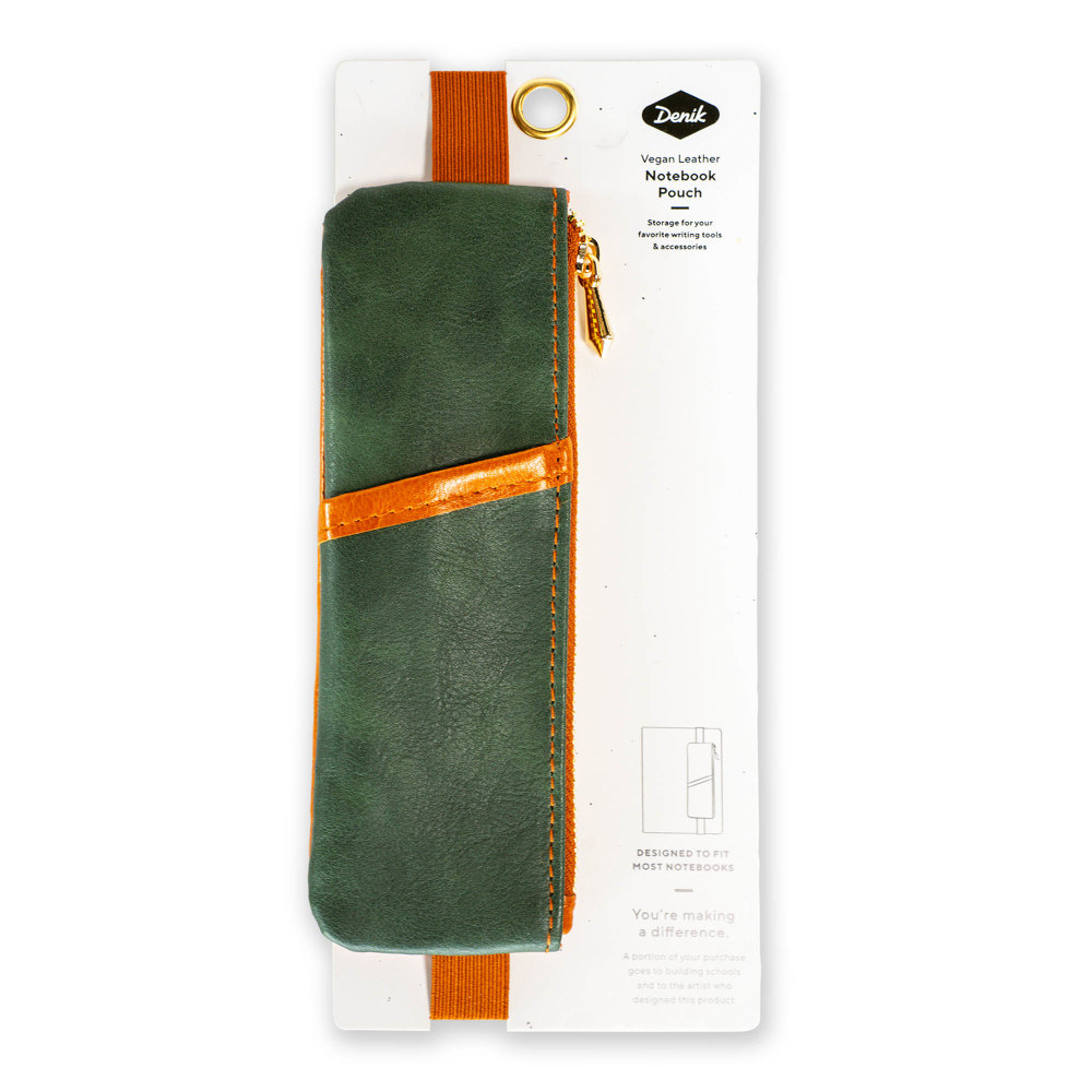 Denik Garden Notebook Pouch, 6-1/2" x 2", Green