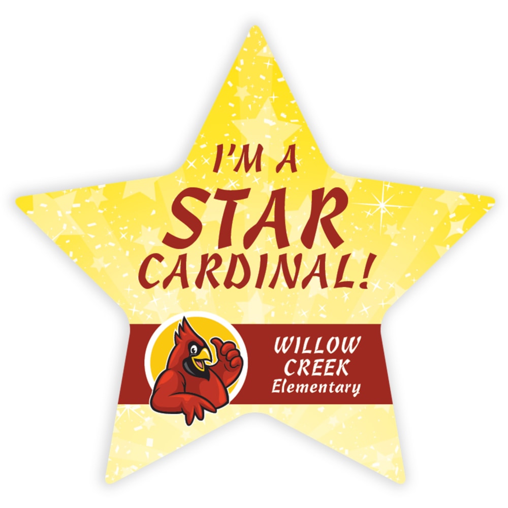 Custom Full-Color Printed Labels And Stickers, Star, 2-3/4"