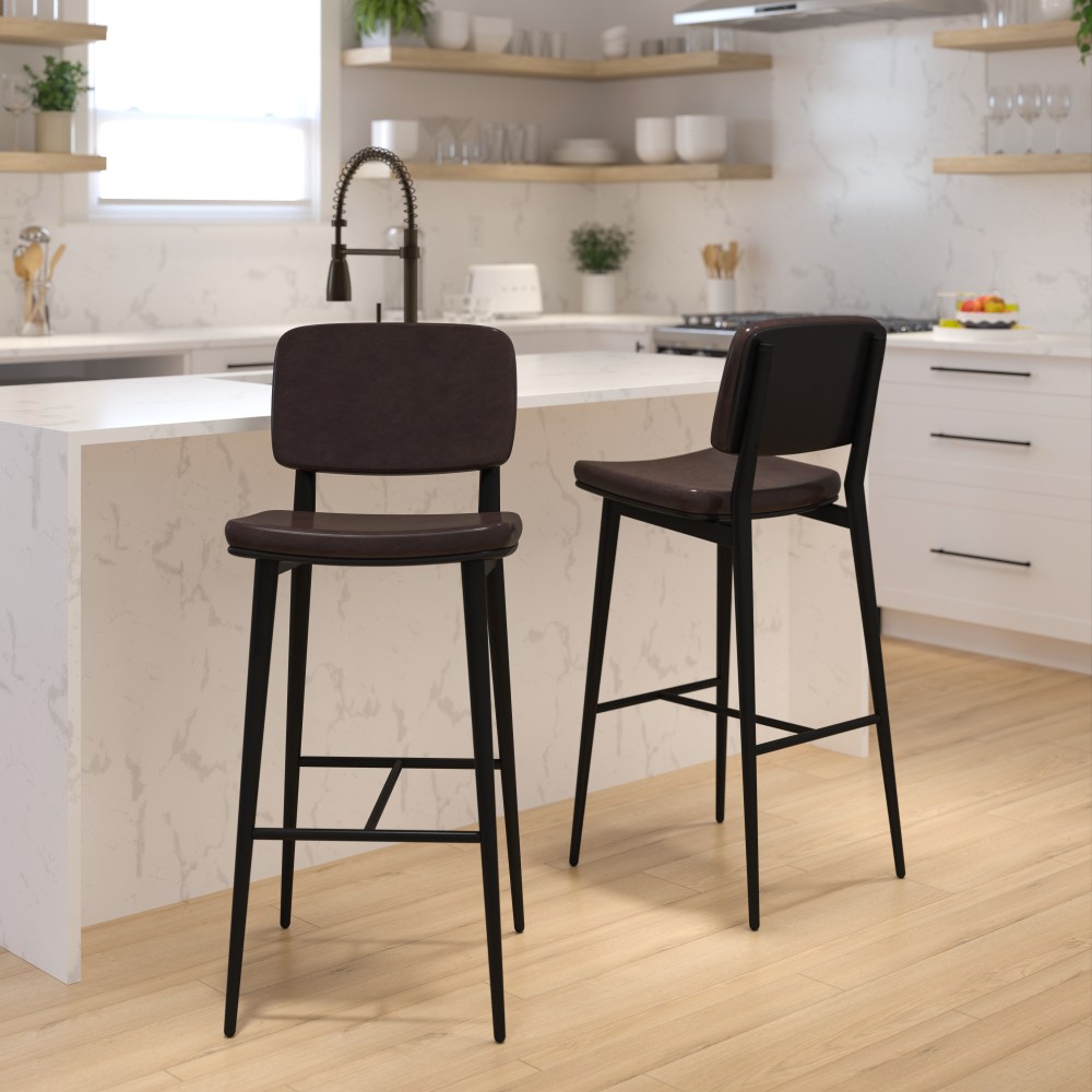 Flash Furniture Kenzie Commercial-Grade Mid-Back Bar Stools,