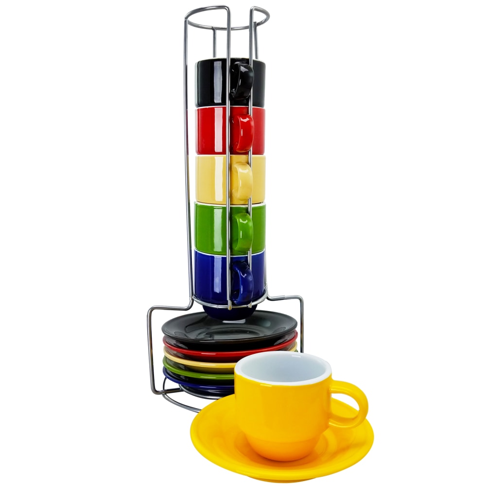 Gibson Sensations 13-Piece Stackable Espresso Cup Set, Assorted
