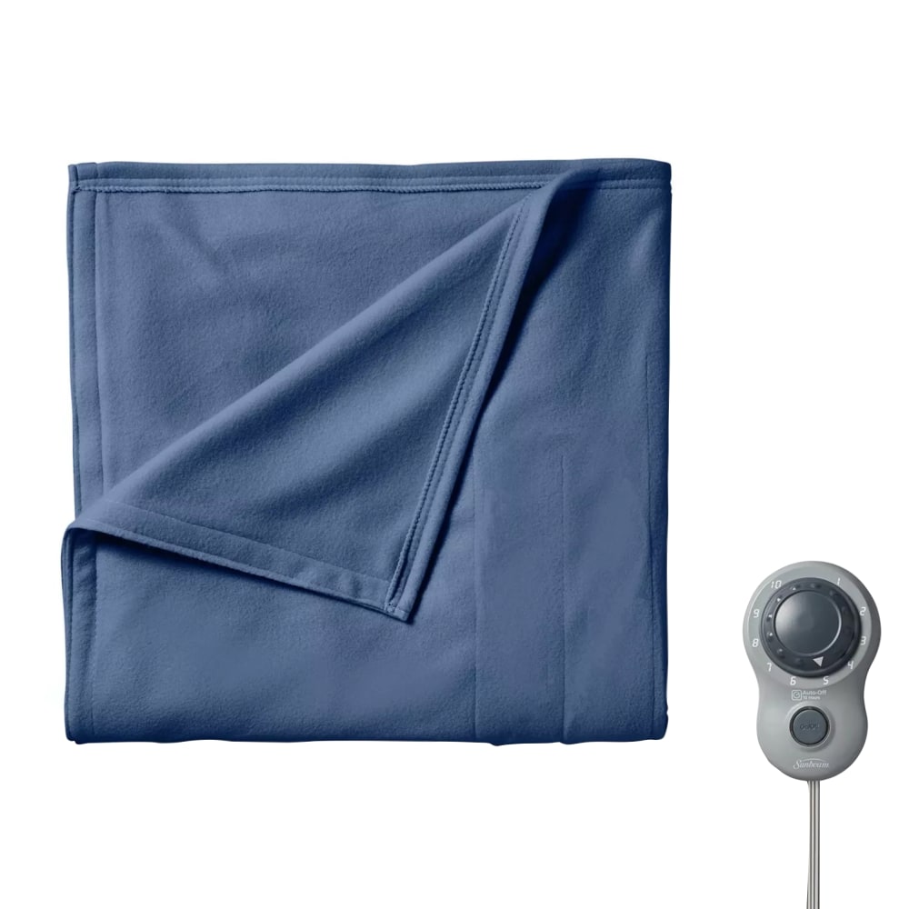 Sunbeam Twin-Size Electric Fleece Heated Blanket, 62” x